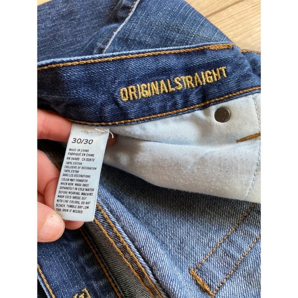 American Eagle Outfitters Original Straight Denim Jeans Mens 30 x 29 Dark Wash - Picture 6 of 7